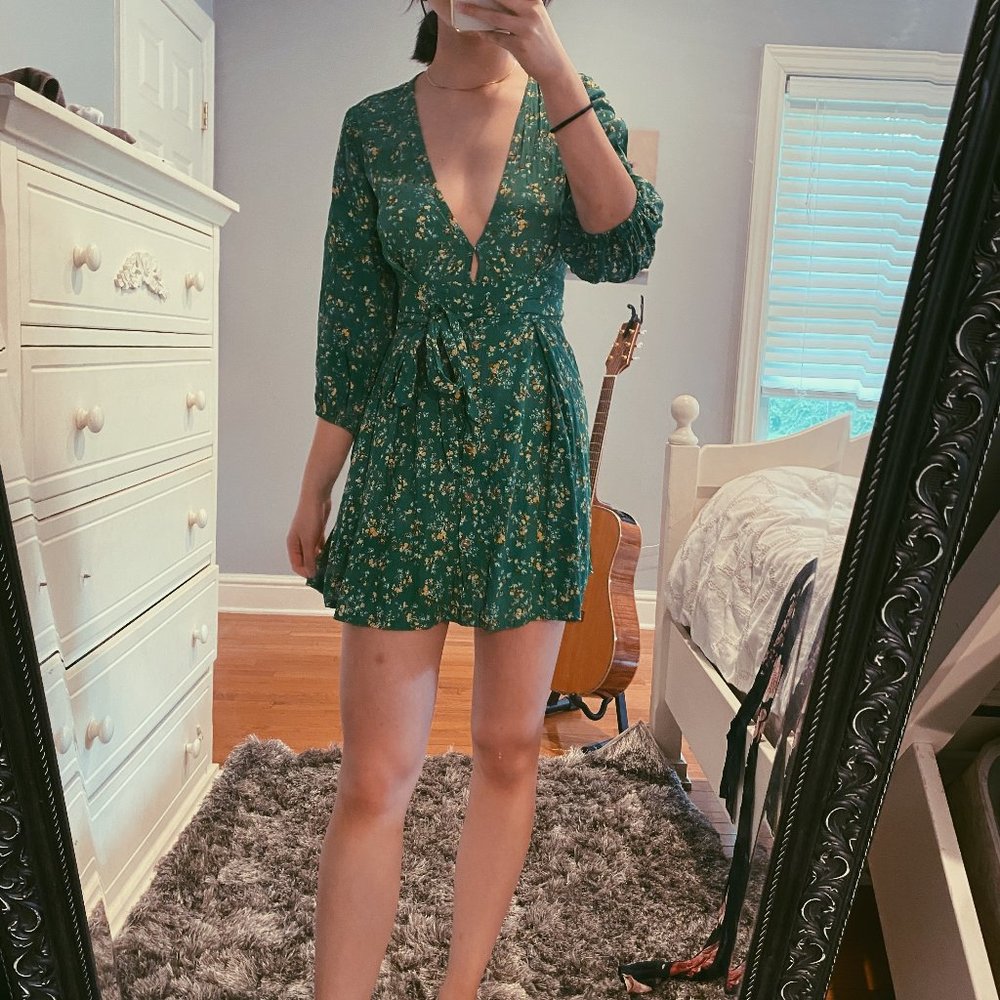 faithfull the brand s green "Margot" mini dress